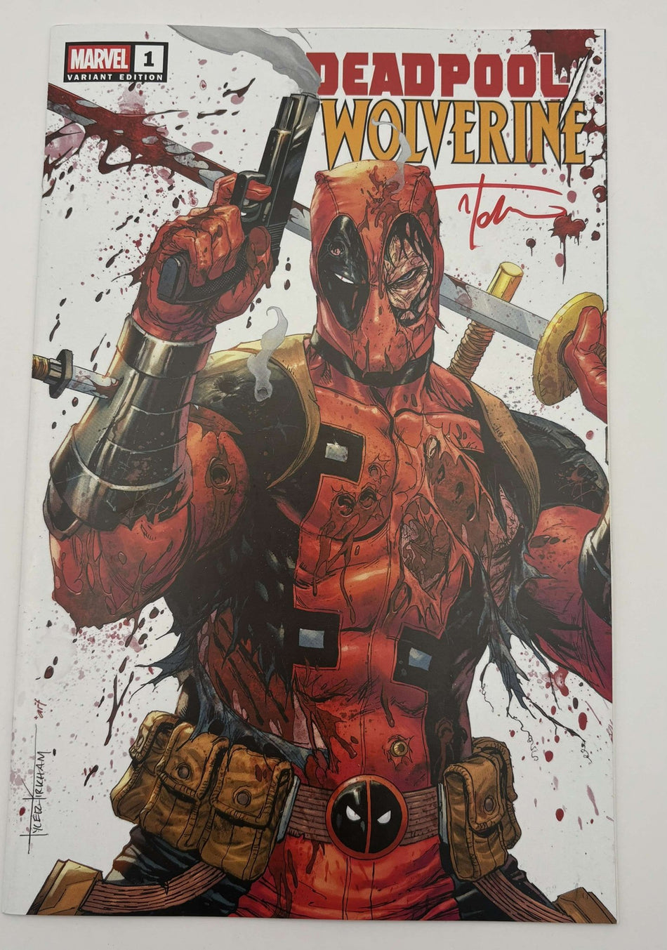 [Signed by Tyler Kirkham] Deadpool / Wolverine 1 Unknown Comics Tyler Kirkham Exclusive Var [IN STOCK] - East Coast Comics