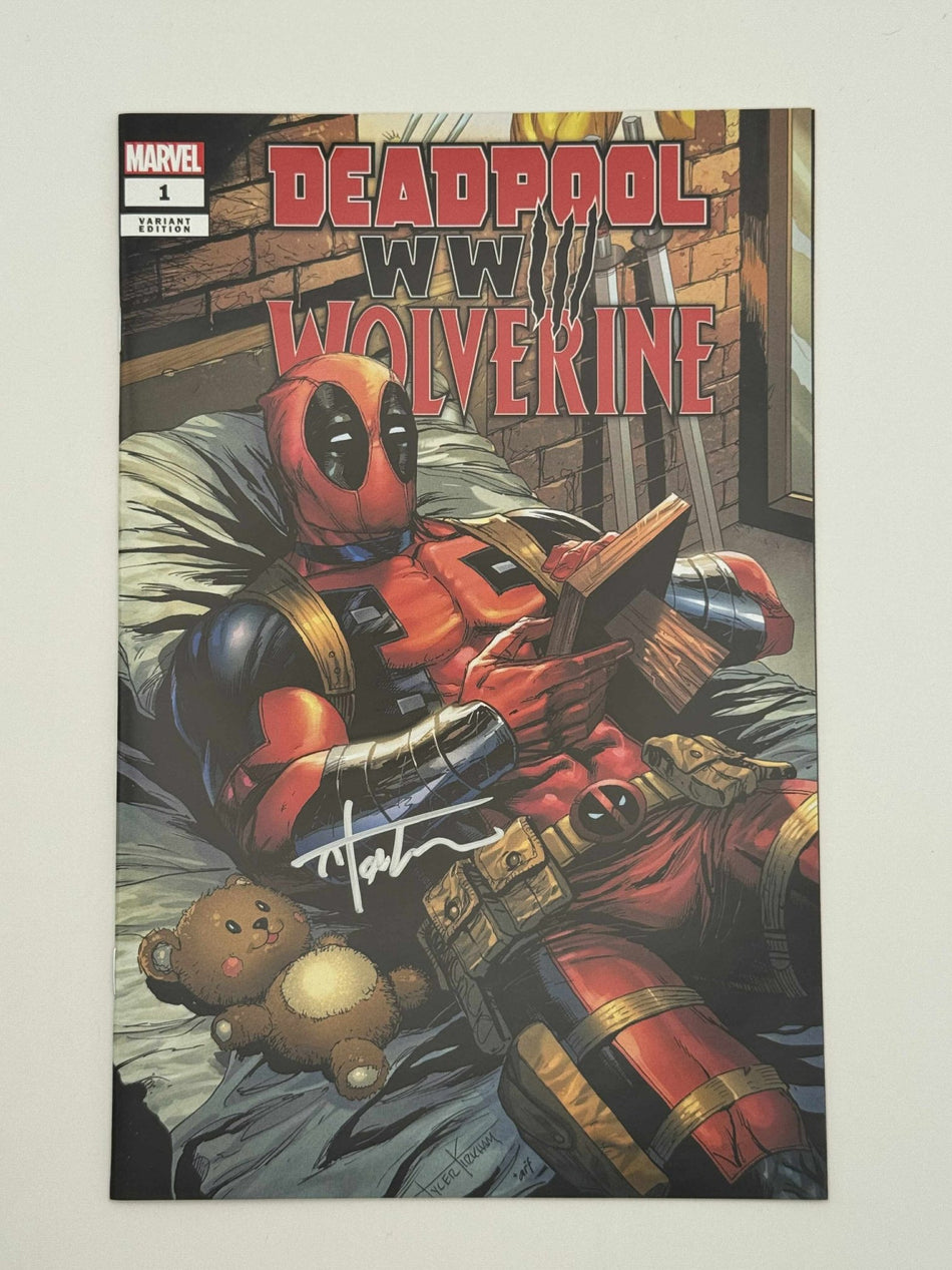 [Signed by Tyler Kirkham] DEADPOOL & WOLVERINE WWIII 1 Kirkham Unknown EXCL - East Coast Comics