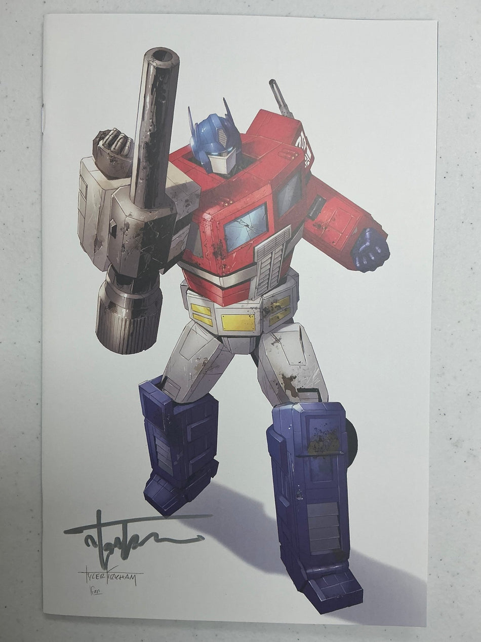 [Signed by Tyler Kirkham] Transformers 17 Unknown Comic Tyler Kirkham White Virgin Var [IN STOCK] - East Coast Comics