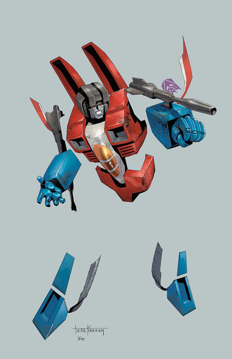 [Signed by Tyler Kirkham] Transformers 18 Unknown Comic Tyler Kirkham Negative Space Virgin Var [IN STOCK] - East Coast Comics