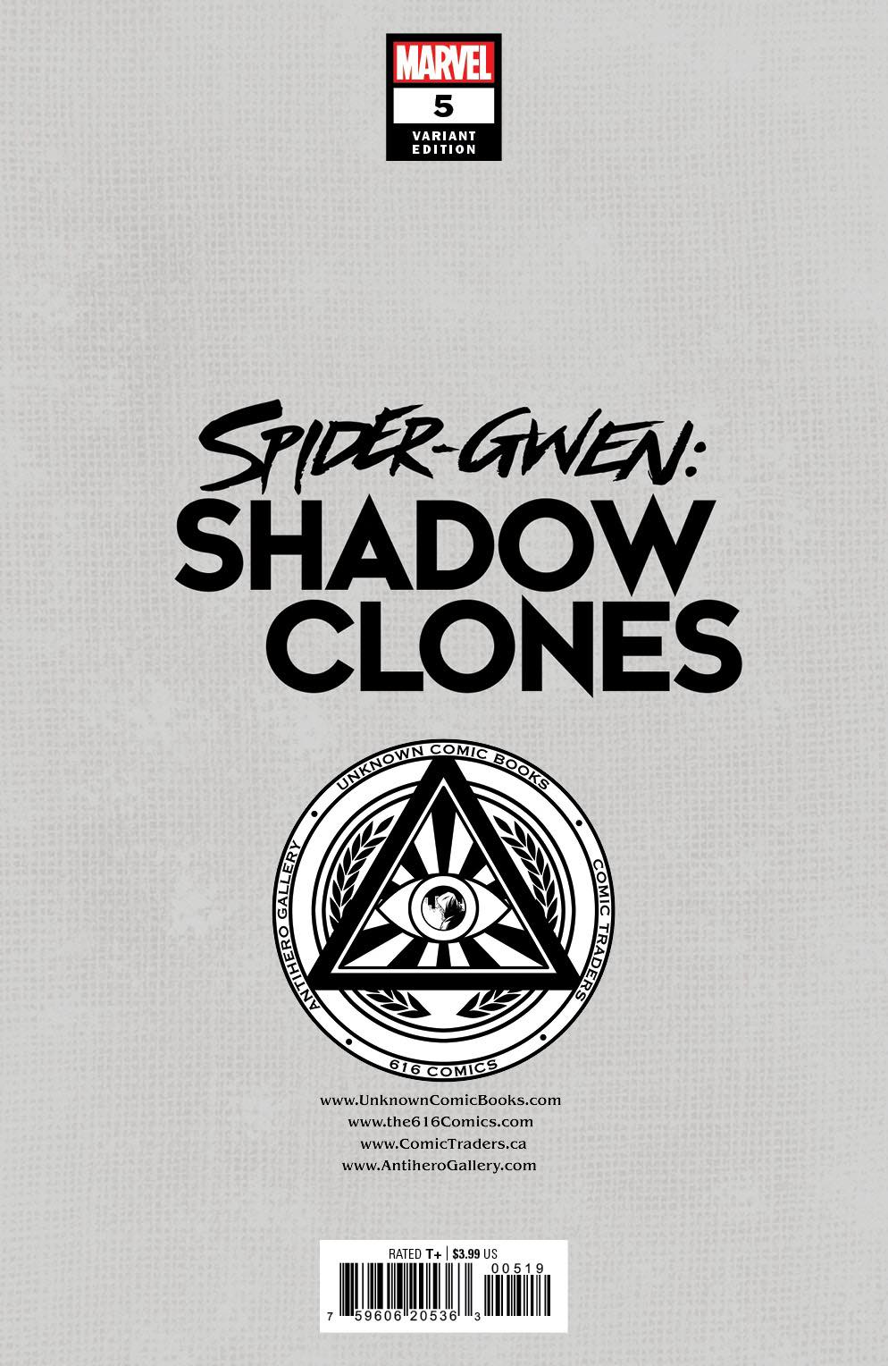 Spider - Gwen: Shadow Clones 5 Unknown Comics Kael Ngu Exclusive Virgin Var (07/19/2023) - East Coast Comics