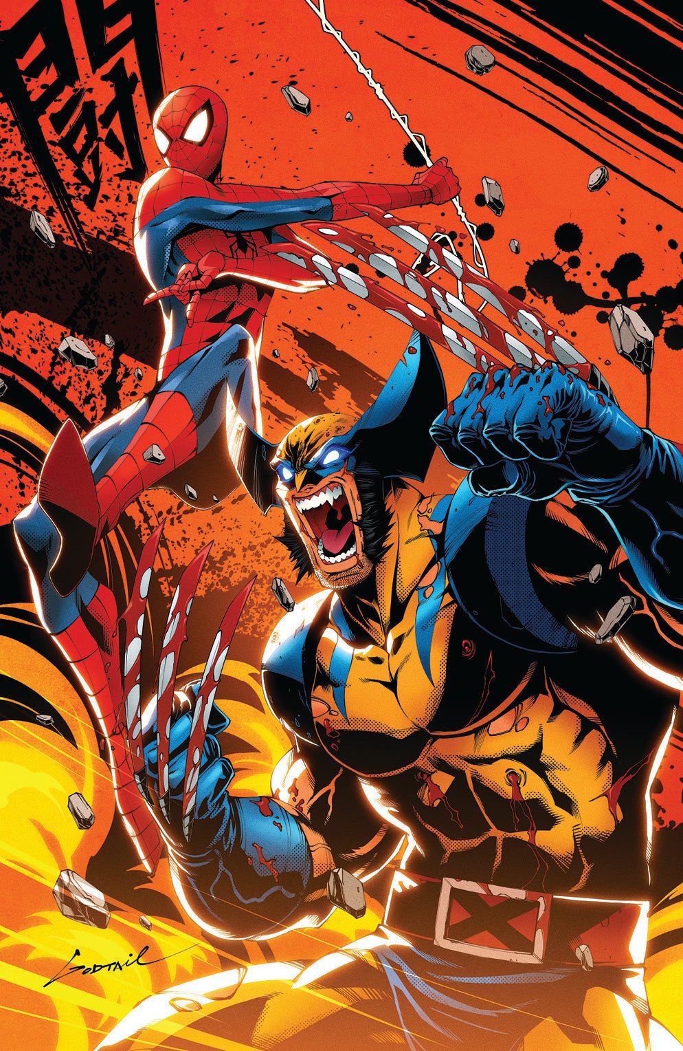 Spider - Man & Wolverine 1 Afshari Comics - Amazing Comic Con Las Vegas Exclusive Godtail Virgin Variant - East Coast Comics