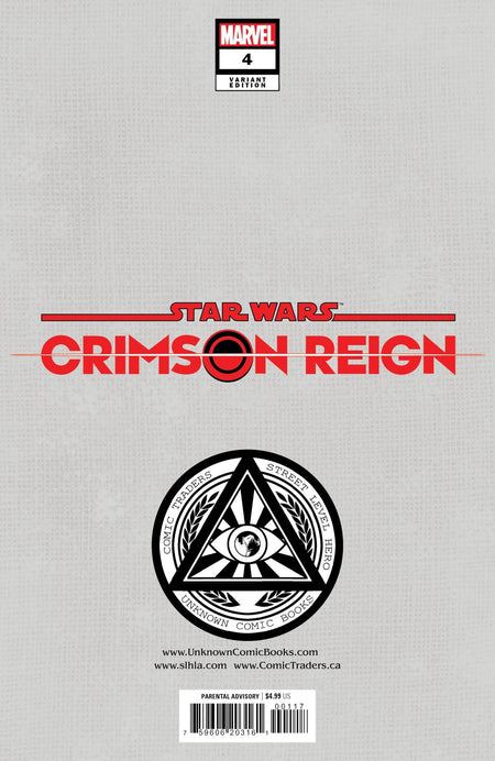 Star Wars: Crimson Reign 4 Unknown Comics Tyler Kirkham Exclusive Virgin Var (04/06/2022) (04/27/2022) - East Coast Comics