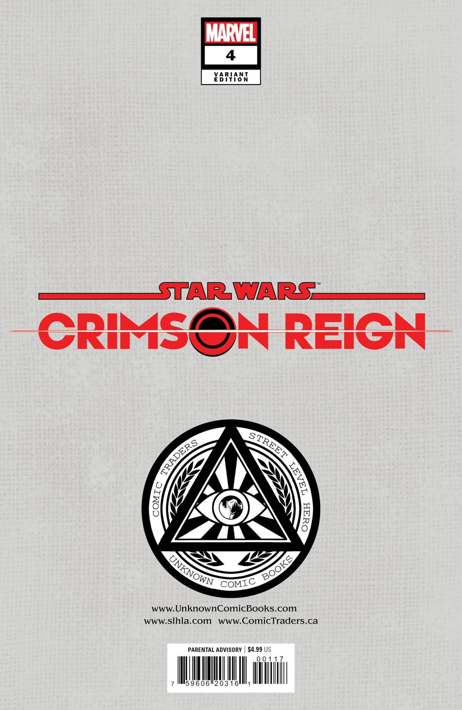 Star Wars: Crimson Reign 4 Unknown Comics Tyler Kirkham Exclusive Virgin Var (04/06/2022) (04/27/2022) - East Coast Comics