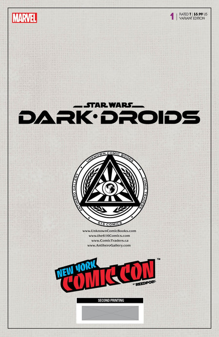 Star Wars: Dark Droids 1 [Dd] Unknown Comics Giuseppe Camuncoli NYCC 2023 Exclusive 2Nd Printing Var (10/18/2023) - East Coast Comics