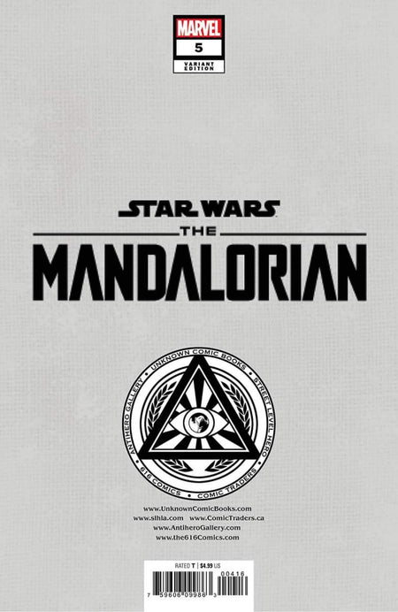 Star Wars: The Mandalorian 5 Unknown Comics Patch Zircher Exclusive Virgin Var (11/02/2022) - East Coast Comics