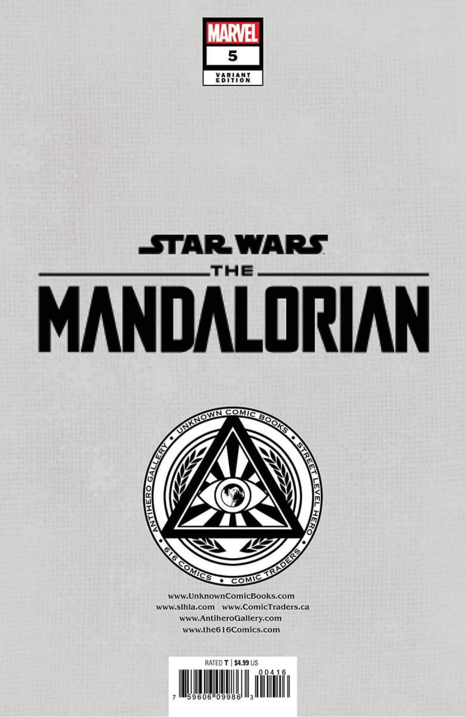 Star Wars: The Mandalorian 5 Unknown Comics Patch Zircher Exclusive Virgin Var (11/02/2022) - East Coast Comics