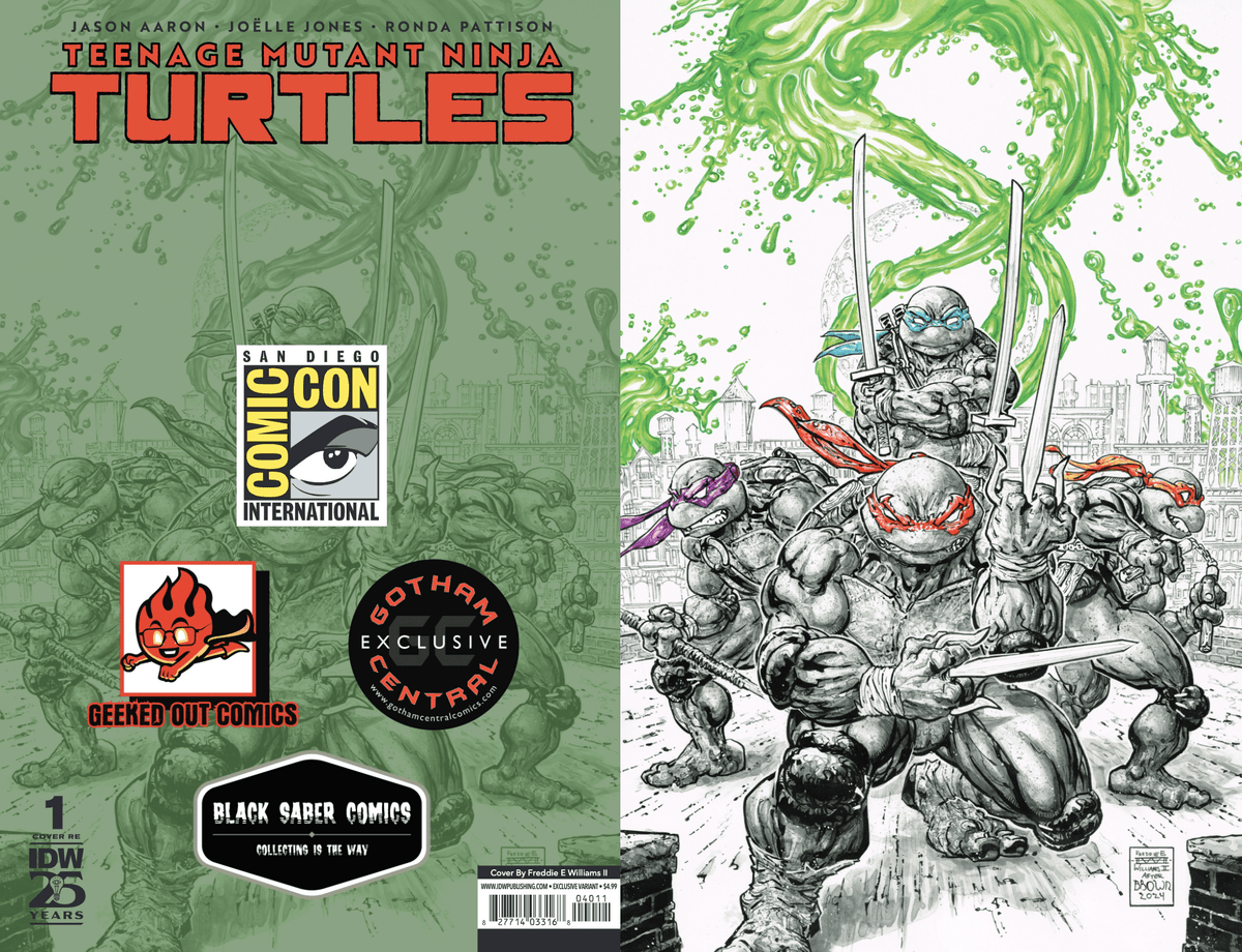 Teenage Mutant Ninja Turtles (2024) 1 Variant Freddie Williams ltd to 600 SDCC Black Saber Comics Exclusive - East Coast Comics