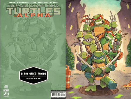 Teenage Mutant Ninja Turtles: Alpha Variant RI Black Saber Comics Chrissie Zullo Uminga ltd 500 - East Coast Comics