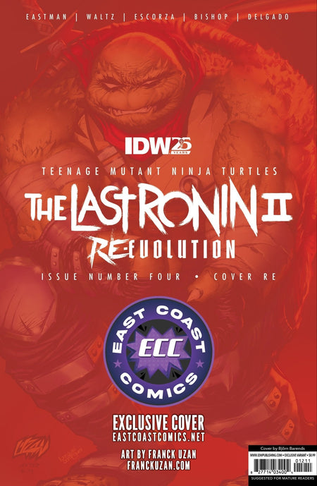 Teenage Mutant Ninja Turtles: The Last Ronin II - Re - Evolution 5 East Coast Comics Exclusive Franck Uzan Variant - Virgin - East Coast Comics
