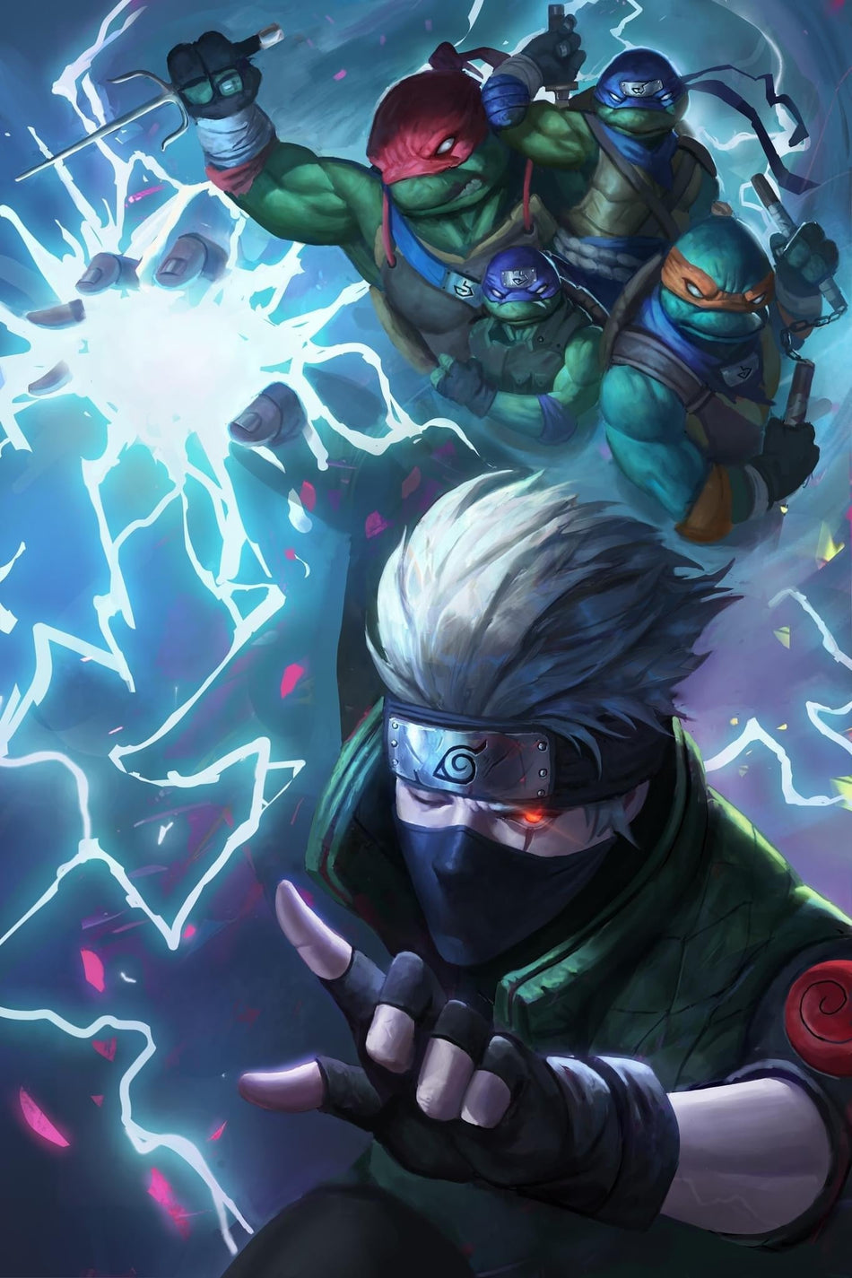 Teenage Mutant Ninja Turtles x Naruto 1 Aaron Bartling Black Saber Comics Exclusive Ltd 600 - East Coast Comics