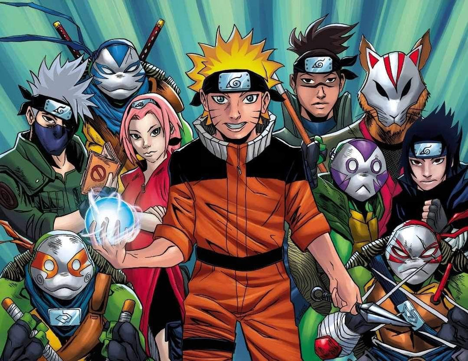 Teenage Mutant Ninja Turtles x Naruto 1 Jason Flowers Black Saber Comics Exclusive ltd 600 - East Coast Comics