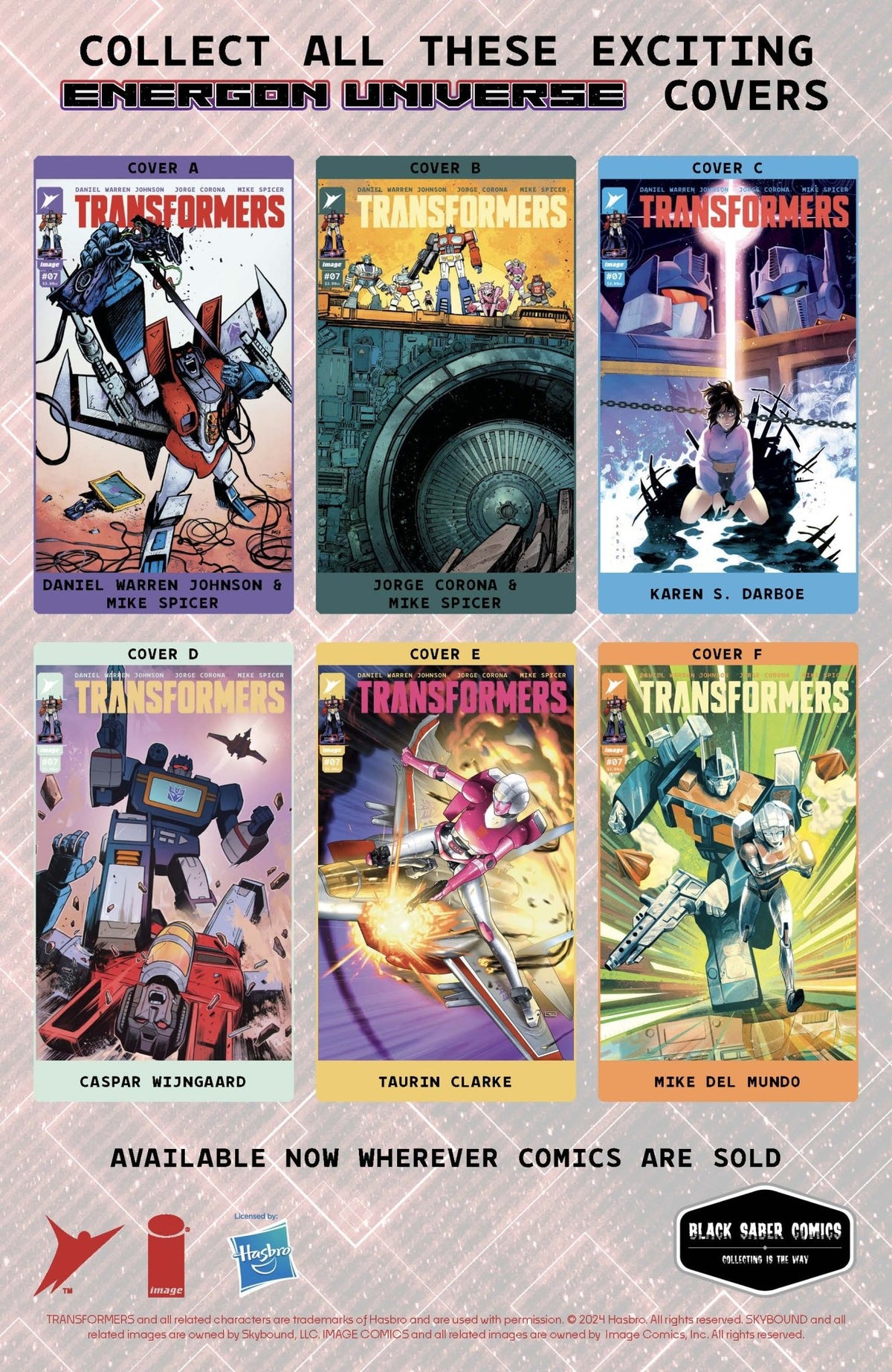 Transformers 7 - Black Saber Comics Exclusive by Adam Gorham ltd to 400 - East Coast Comics