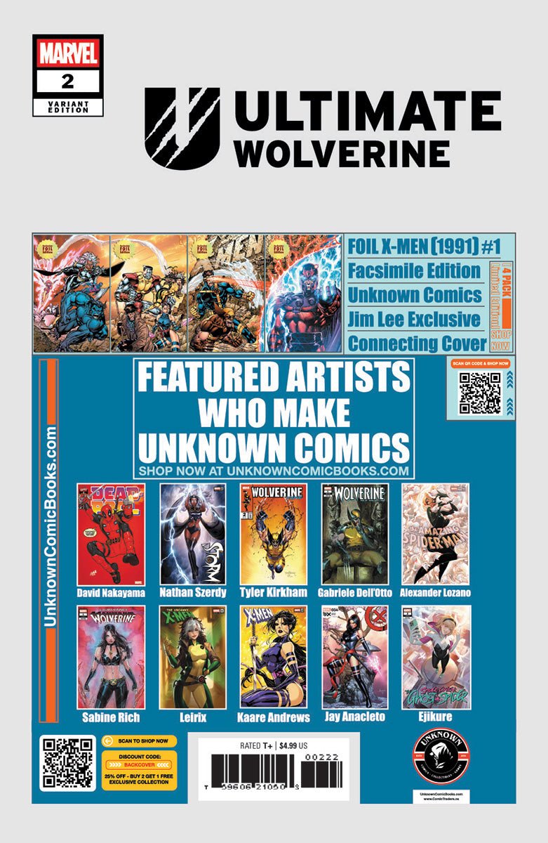 Ultimate Wolverine 2 Unknown Comics Exclusive Ivan Tao Virgin Var (02/19/2025) - East Coast Comics