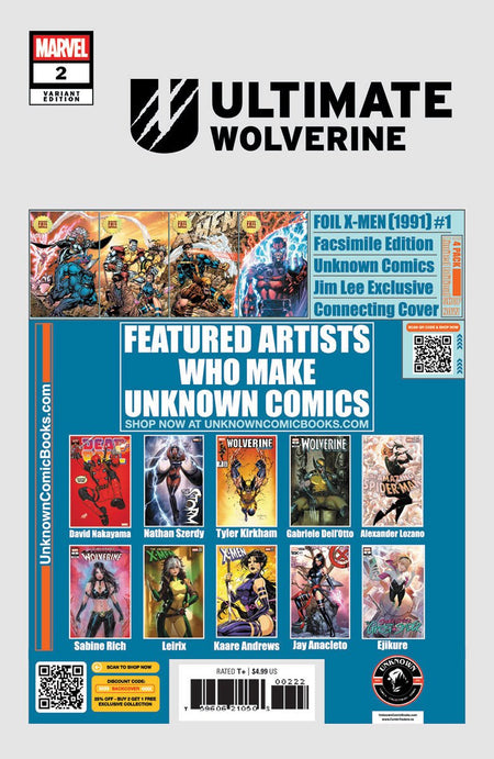 Ultimate Wolverine 2 Unknown Comics Exclusive Ivan Tao Virgin Var (02/19/2025) - East Coast Comics