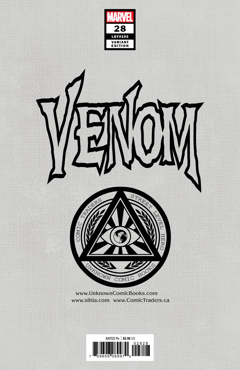 Venom 28 Unknown Comics Dave Rapoza Exclusive Virgin Var (09/16/2020) (09/23/2020) - East Coast Comics