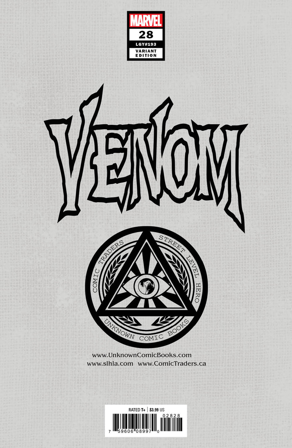 Venom 28 Unknown Comics Dave Rapoza Exclusive Virgin Var (09/16/2020) (09/23/2020) - East Coast Comics