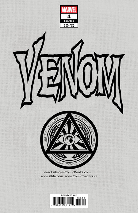 Venom 4 Unknown Comics Dave Wilkins Exclusive Var (01/19/2022) - East Coast Comics