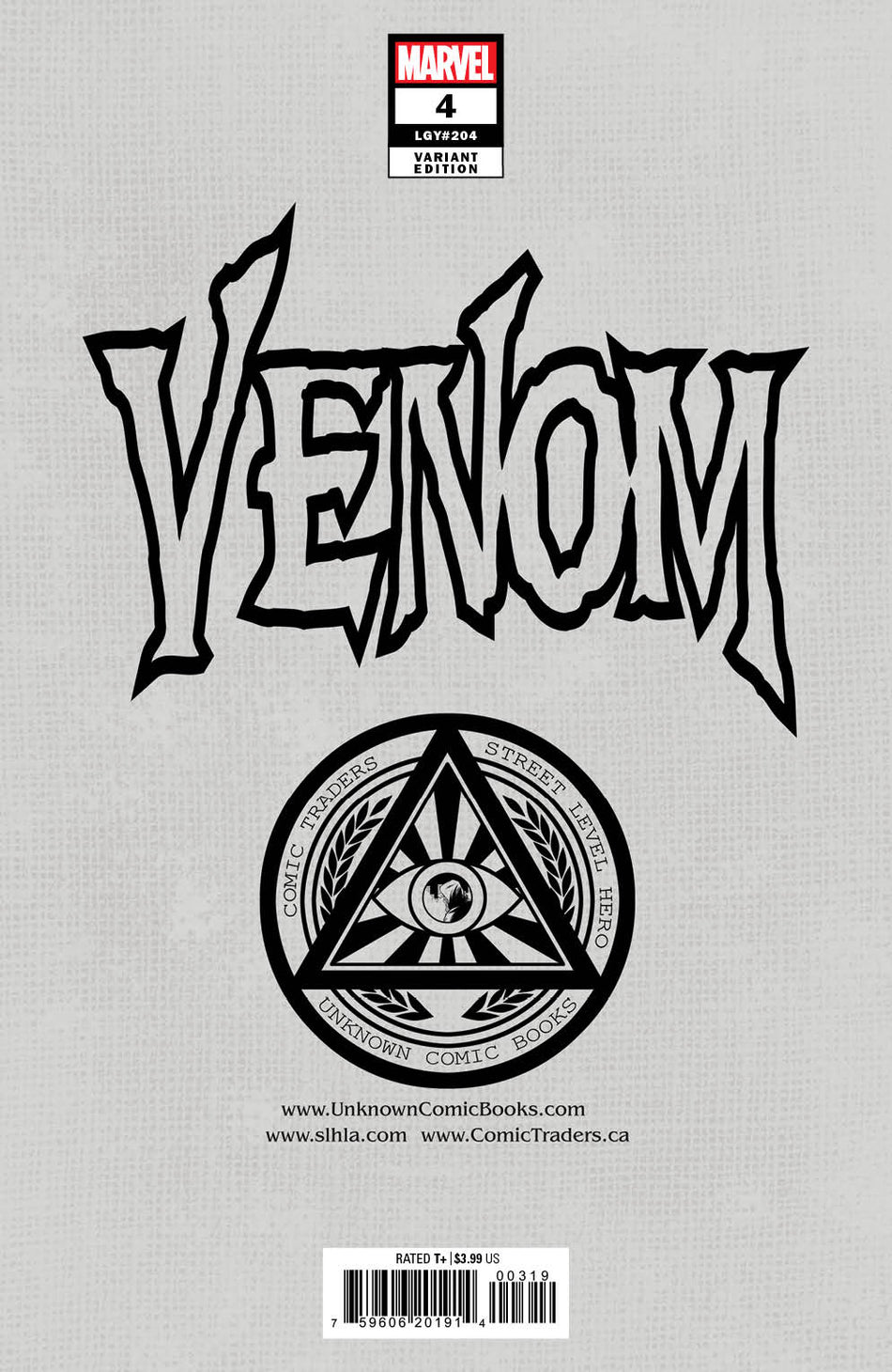 Venom 4 Unknown Comics Dave Wilkins Exclusive Var (01/19/2022) - East Coast Comics