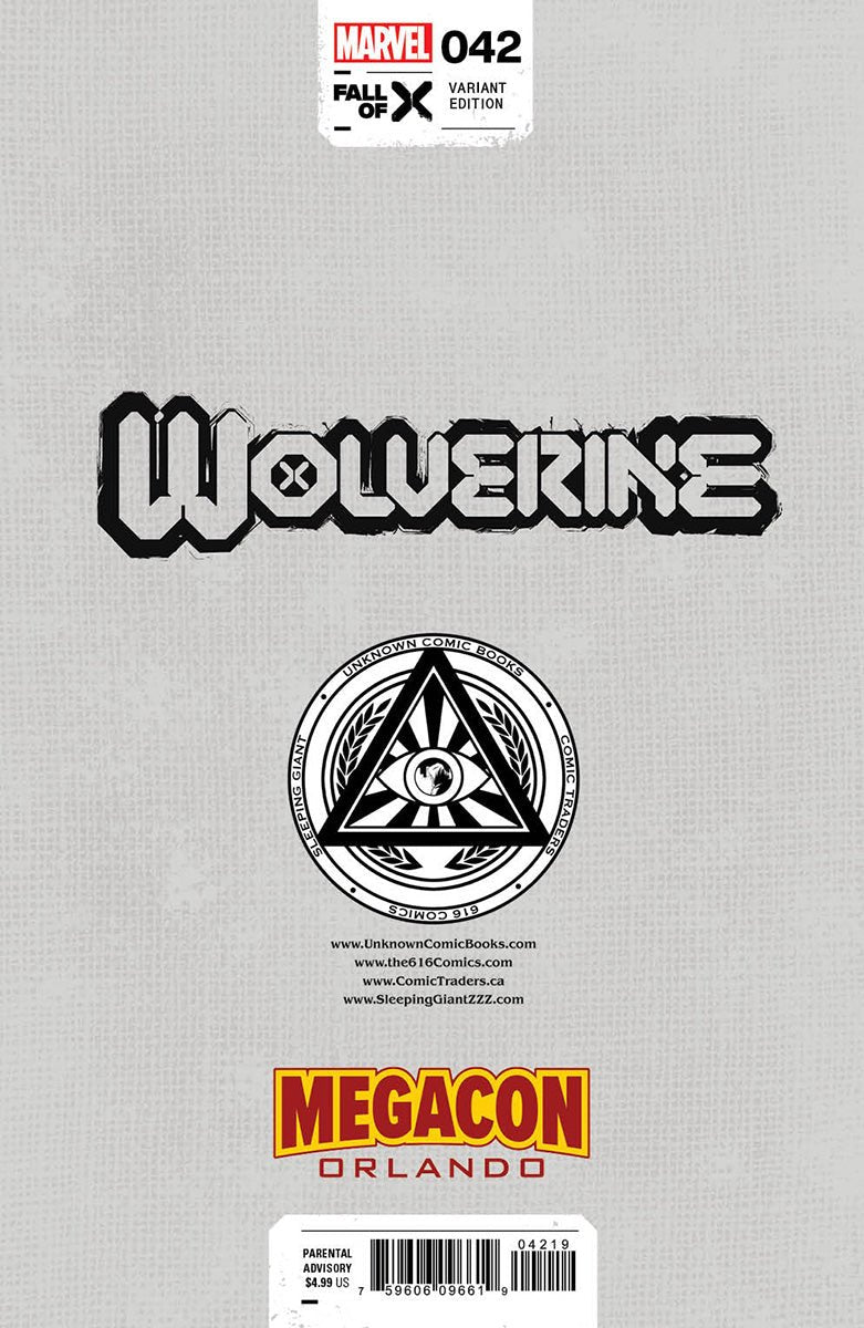 WOLVERINE 42 UNKNOWN COMICS TYLER KIRKHAM EXCLUSIVE 👉 [FULL LANDSCAPE] VIRGIN MEGACON VAR (02/14/2024) - East Coast Comics